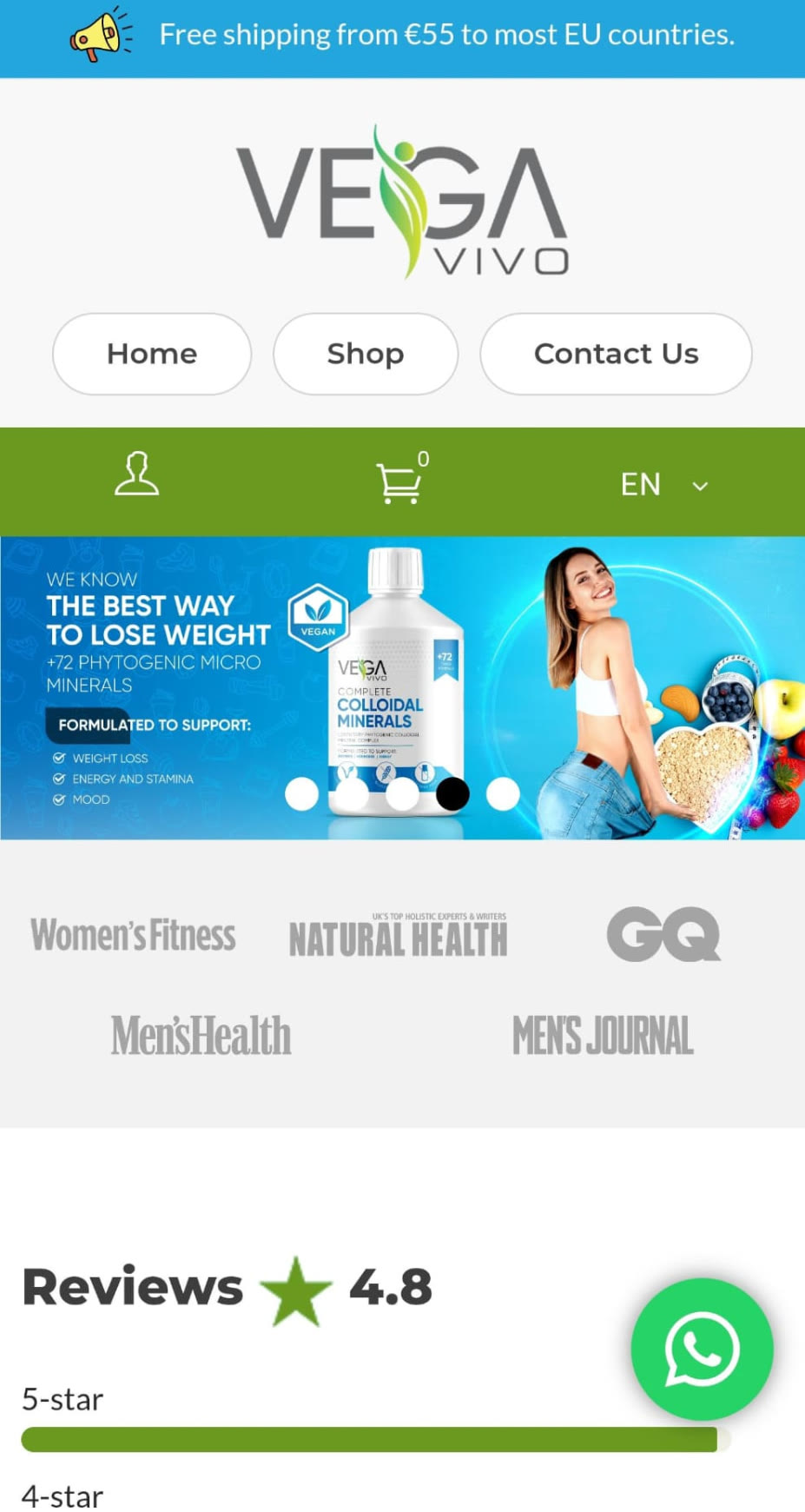 Mobile Website von Vegavivo